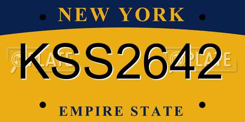 KSS2642 New York License Plate