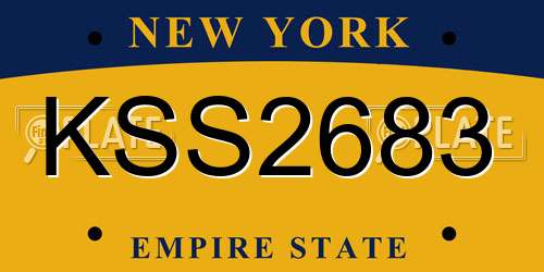 KSS2683 New York License Plate
