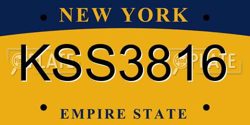 KSS3816 New York License Plate