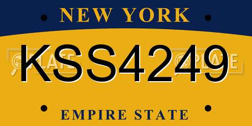 KSS4249 New York License Plate