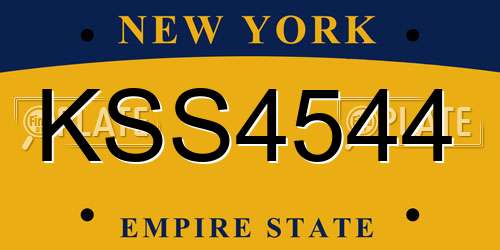 KSS4544 New York License Plate