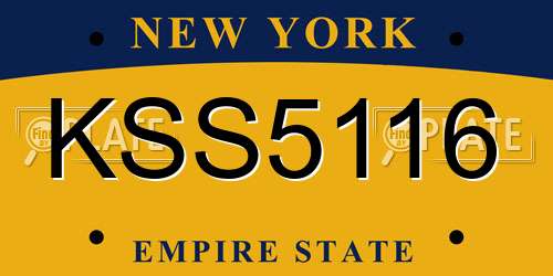 KSS5116 New York License Plate