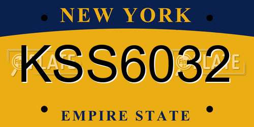 KSS6032 New York License Plate