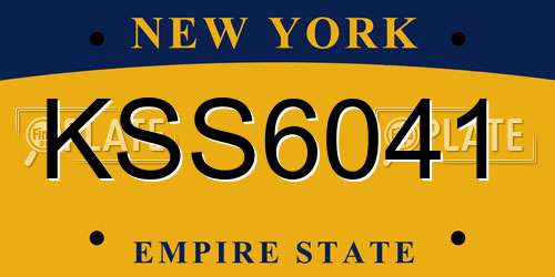 KSS6041 New York License Plate