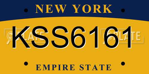 KSS6161 New York License Plate
