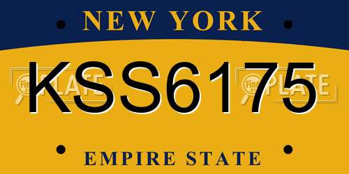 KSS6175 New York License Plate