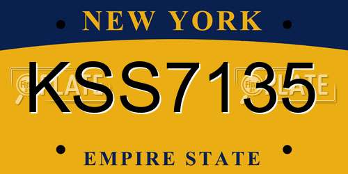 KSS7135 New York License Plate