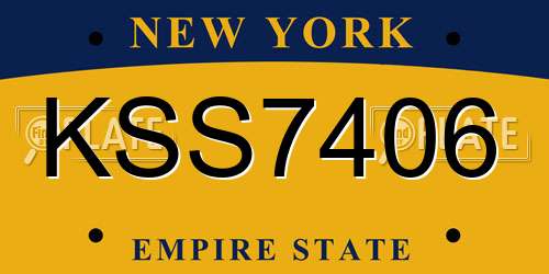 KSS7406 New York License Plate
