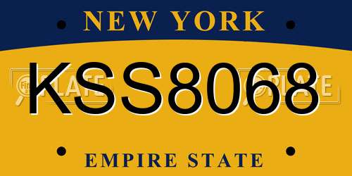 KSS8068 New York License Plate