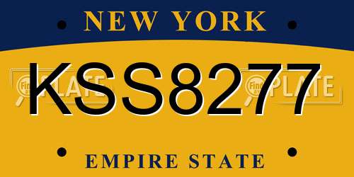KSS8277 New York License Plate