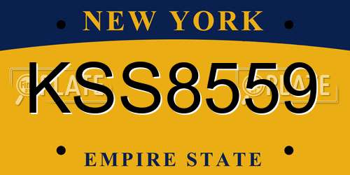 KSS8559 New York License Plate