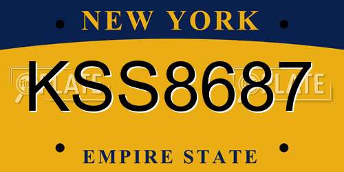 KSS8687 New York License Plate