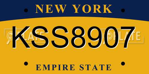 KSS8907 New York License Plate