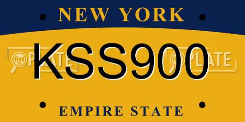 KSS900 New York License Plate