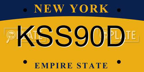 KSS90D New York License Plate