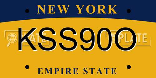 KSS90O New York License Plate
