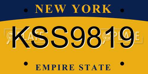 KSS9819 New York License Plate