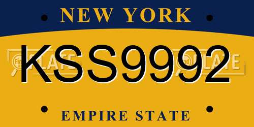 KSS9992 New York License Plate