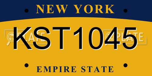 KST1045 New York License Plate