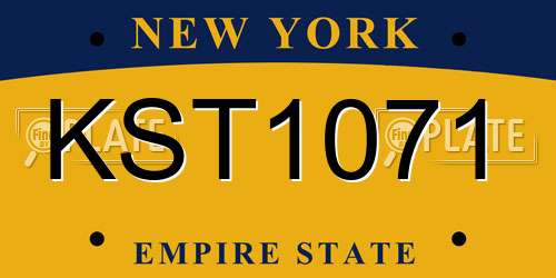 KST1071 New York License Plate
