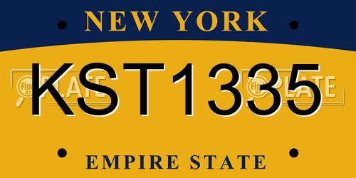 KST1335 New York License Plate