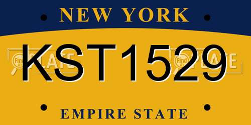 KST1529 New York License Plate