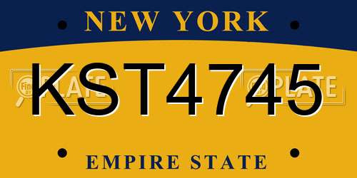 KST4745 New York License Plate