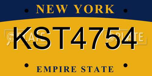 KST4754 New York License Plate