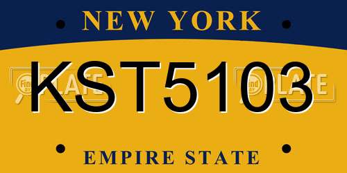 KST5103 New York License Plate
