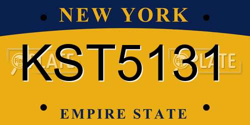 KST5131 New York License Plate