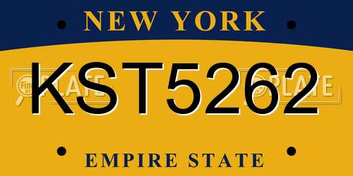 KST5262 New York License Plate