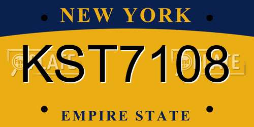 KST7108 New York License Plate