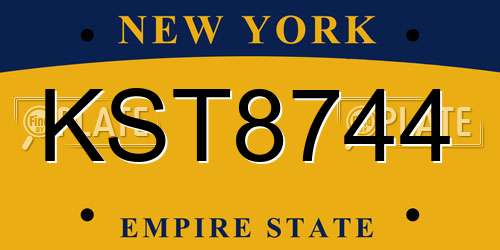 KST8744 New York License Plate