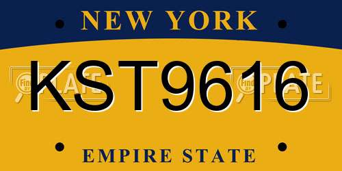 KST9616 New York License Plate