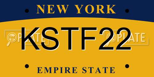 KSTF22 New York License Plate