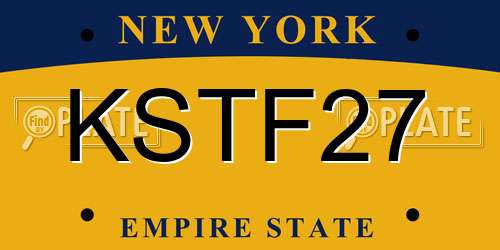 KSTF27 New York License Plate