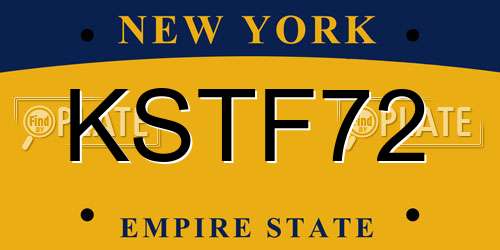 KSTF72 New York License Plate