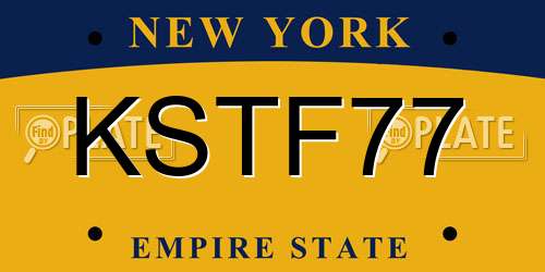 KSTF77 New York License Plate