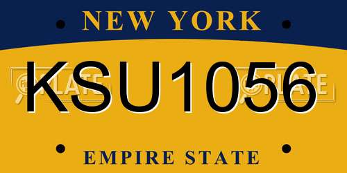 KSU1056 New York License Plate