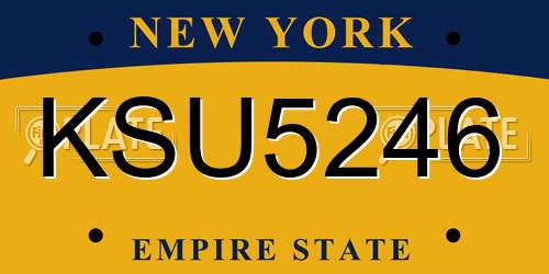 KSU5246 New York License Plate