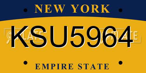 KSU5964 New York License Plate