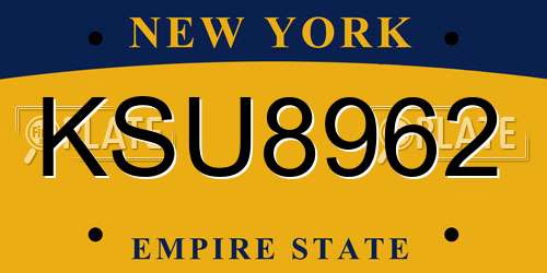 KSU8962 New York License Plate