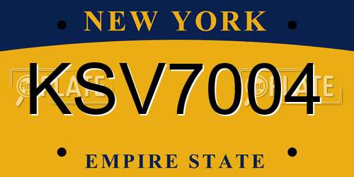 KSV7004 New York License Plate