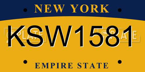 KSW1581 New York License Plate