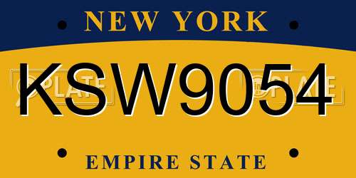 KSW9054 New York License Plate