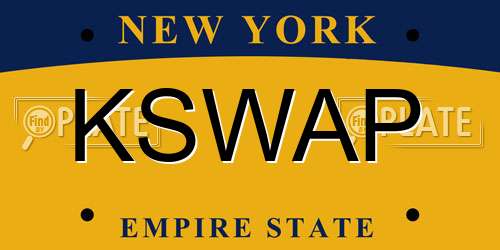 KSWAP New York License Plate