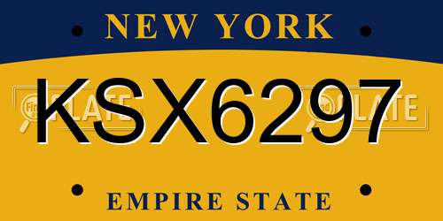 KSX6297 New York License Plate