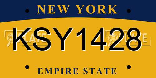 KSY1428 New York License Plate