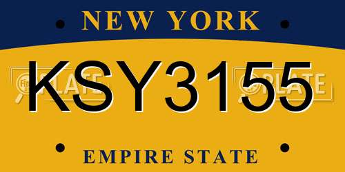 KSY3155 New York License Plate