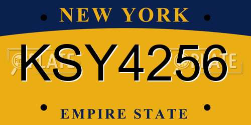 KSY4256 New York License Plate